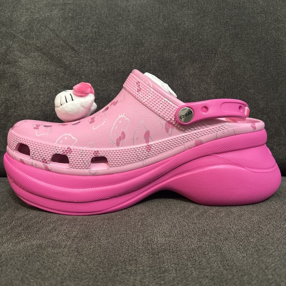 Crocs Hello Kitty Bae Clog Womens 11 Pink Sanrio Platform Sandal Shoe 211199-90H - Picture 2 of 9